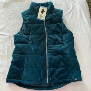 ZEROXPOSUR LADIES TEAL GEM COLOR THICK SOFT ZIP UP VEST (SIZE: LARGE)